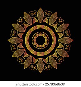 Decorative mandala design with pastel colours