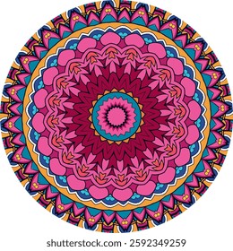 Decorative Mandala Design with Repeating Geometric and Organic Shapes