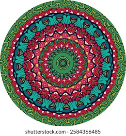 Decorative Mandala Design with with Repeating  Shapes