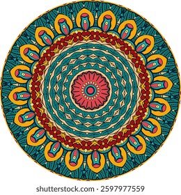 Decorative Mandala Design with Repeating Shapes
