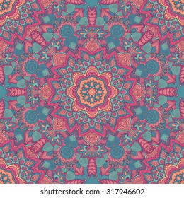 Decorative Mandala Design, seamless hand drawn pattern, ethnic motif, indian, islamic, arabian