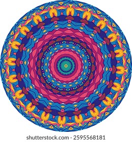Decorative Mandala Design with Vibrant Patterns and Petals
