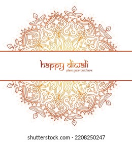 Decorative mandala diwali greeting card background