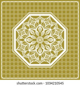 Decorative mandala flower ornament. pattern. vector. Tribal Ethnic Arabic, Indian, motif. for fashion design, wallpaper, invitation