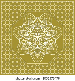 Decorative mandala flower ornament. pattern. vector. Tribal Ethnic Arabic, Indian, motif. for fashion design, wallpaper, invitation