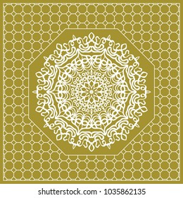 Decorative mandala flower ornament. pattern. vector. Tribal Ethnic Arabic, Indian, motif. for fashion design, wallpaper, invitation