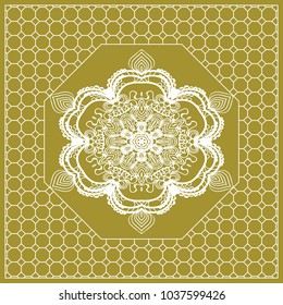 Decorative mandala flower ornament. pattern. vector. Tribal Ethnic Arabic, Indian, motif. for fashion design, wallpaper, invitation