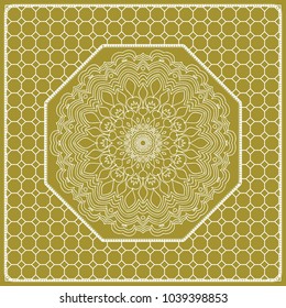 Decorative mandala flower ornament. pattern. vector. Tribal Ethnic Arabic, Indian, motif. for fashion design, wallpaper, invitation