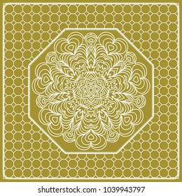 Decorative mandala flower ornament. pattern. vector. Tribal Ethnic Arabic, Indian, motif. for fashion design, wallpaper, invitation