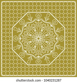 Decorative mandala flower ornament. pattern. vector. Tribal Ethnic Arabic, Indian, motif. for fashion design, wallpaper, invitation