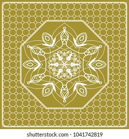 Decorative mandala flower ornament. pattern. vector. Tribal Ethnic Arabic, Indian, motif. for fashion design, wallpaper, invitation