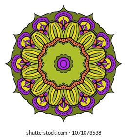 Decorative mandala flower ornament. pattern. vector. Tribal Ethnic Arabic, Indian, motif. for fashion design, wallpaper, invitation.