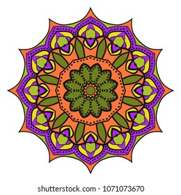 Decorative mandala flower ornament. pattern. vector. Tribal Ethnic Arabic, Indian, motif. for fashion design, wallpaper, invitation.