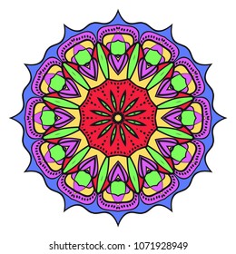 Decorative mandala flower ornament. pattern. vector. Tribal Ethnic Arabic, Indian, motif. for fashion design, wallpaper, invitation.