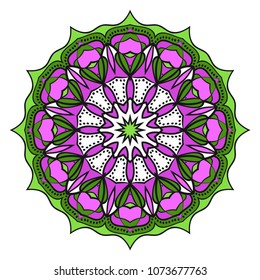 Decorative mandala flower ornament. pattern. vector. Tribal Ethnic Arabic, Indian, motif. for fashion design, wallpaper, invitation.