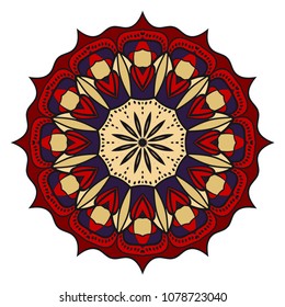 Decorative mandala flower ornament. pattern. vector. Tribal Ethnic Arabic, Indian, motif. for fashion design, wallpaper, invitation.