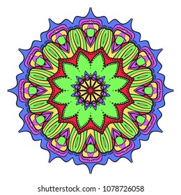 Decorative mandala flower ornament. pattern. vector. Tribal Ethnic Arabic, Indian, motif. for fashion design, wallpaper, invitation.
