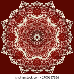 Dekorative Mandalaflordekoration.Muster. Vektorillustration. Ethnisch-arabisch-ethnisch-indisch-arabisch, motif. Modedesign, Tapete, Einladung