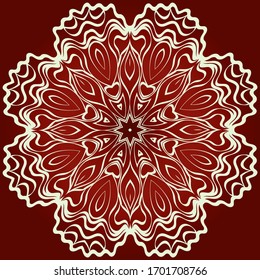 Decorativo adorno floral de mandala.patrón. vectorial. Étnica tribal árabe, india, motivo. diseño de moda, tapicería, invitación