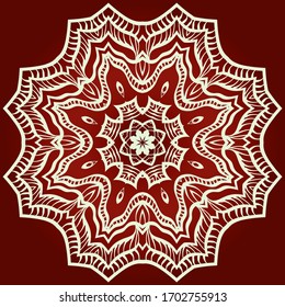 Decorativo adorno floral de mandala.patrón. vectorial. Étnica tribal árabe, india, motivo. diseño de moda, tapicería, invitación