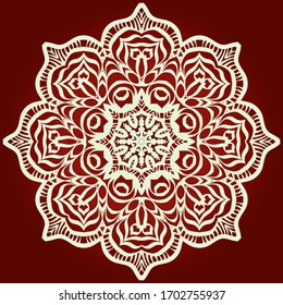 Decorativo adorno floral de mandala.patrón. vectorial. Étnica tribal árabe, india, motivo. diseño de moda, tapicería, invitación
