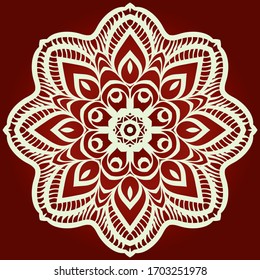 Decorative mandala flower ornament. pattern. vector. Tribal Ethnic Arabic, Indian, motif. for fashion design, wallpaper, invitation