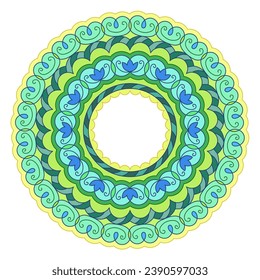 decorative mandala in the form of a frame for cards, invitations and postcards