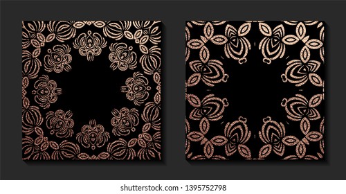 Decorative mandala. Golden Vector illustration. Ornate line art element. Gold ornamental floral pattern for wedding invitations, greeting cards.