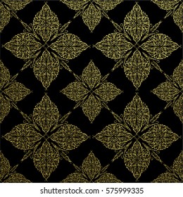 Decorative mandala. Golden Vector illustration. Ornate line art element. Gold ornamental floral pattern for wedding invitations, greeting cards.