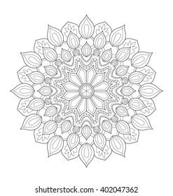 Decorative mandala illustration for adult coloring, well arranged group and easy to edit