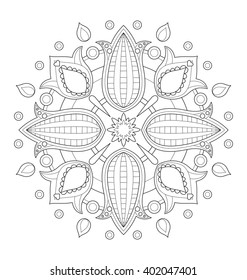 Decorative mandala illustration for adult coloring, well arranged group and easy to edit