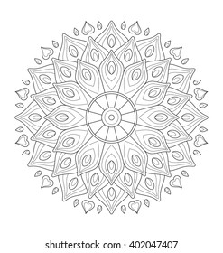 Decorative mandala illustration for adult coloring, well arranged group and easy to edit