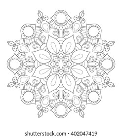Decorative mandala illustration for adult coloring, well arranged group and easy to edit