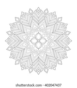 Decorative mandala illustration for adult coloring, well arranged group and easy to edit