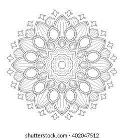 Decorative mandala illustration for adult coloring, well arranged group and easy to edit