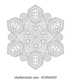 Decorative mandala illustration for adult coloring, well arranged group and easy to edit.