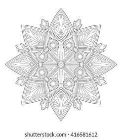 Decorative mandala illustration for adult coloring, well arranged group and easy to edit