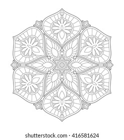 Decorative mandala illustration for adult coloring, well arranged group and easy to edit