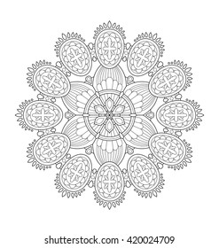 Decorative mandala illustration for adult coloring, well arranged group and easy to edit
