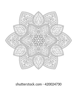 Decorative mandala illustration for adult coloring, well arranged group and easy to edit