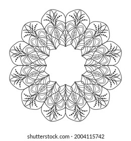 Ilustración decorativa de mandala de un círculo