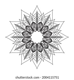 Ilustración decorativa de mandala de un círculo