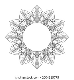 Ilustración decorativa de mandala de un círculo