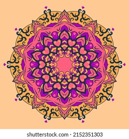 decorative mandala illustration with floral shapes. islamic mandala