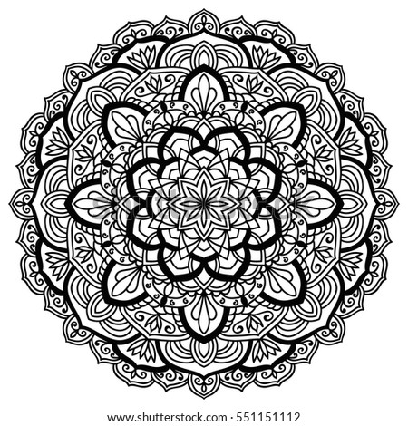 Decorative mandala isolated on white background. Indian ornament. Vector illustration. Hand drawn background. Elements for your design.
