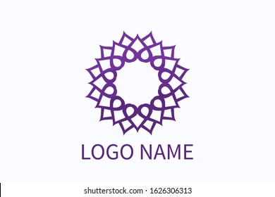 decorative mandala logo design for health, spa, fashion, boutique, flower shop, interior, business company. Geometric jewelry luxury emblem.