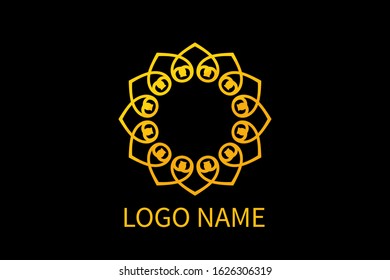 decorative mandala logo design for health, spa, fashion, boutique, flower shop, interior, business company. Geometric jewelry luxury emblem.