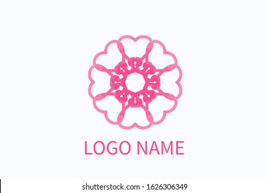 decorative mandala logo design for health, spa, fashion, boutique, flower shop, interior, business company. Geometric jewelry luxury emblem.