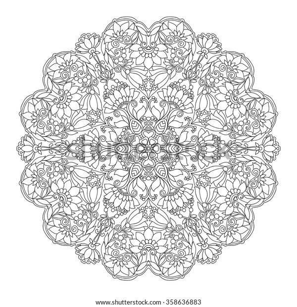 Download Decorative Mandala Love Hearts Coloring Book Stock Vector ...