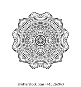 Decorative mandala. Outline drawing.
